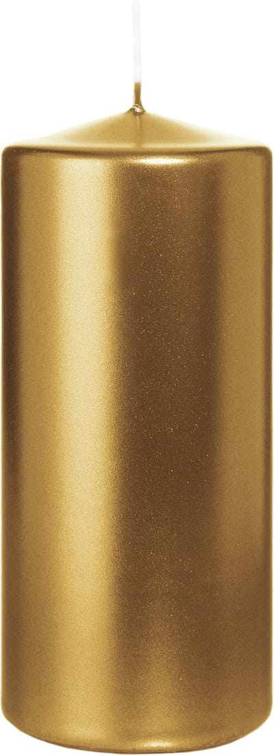 Wiedemann Cilinderkaars/stompkaars - metallic goud - 15 x 7 cm - 63 branduren - zuilkaarsen