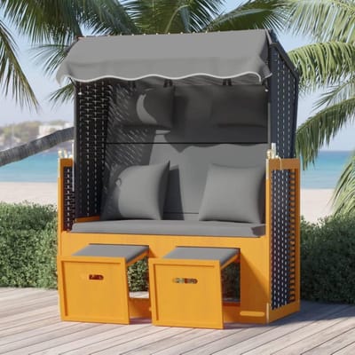 Strandstoel Kussen - Loungestoel - Tuin Ontspanning - Verstelbare Rugleuning - 113 cm - Zwart Antraciet