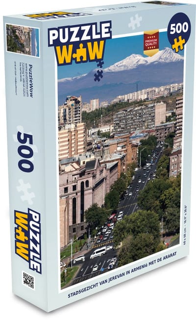 Puzzel Stadsgezicht van Jerevan in Armenië met de Ararat - Legpuzzel - Puzzel 500 stukjes