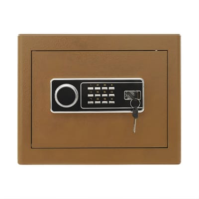 Kluis – Voor Kantoor en Thuis – Stalen Elektronisch Slot met Geheime Verborgen Spaarpot en Licht – Bruin, 38x32x30 cm, Aparte Opbergruimte