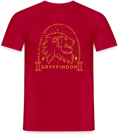 Harry Potter Griffoendor Lineart T-Shirt Heren