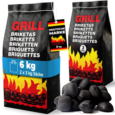 Deuba Houtskool - 2x3 kg Briketten - BBQ Grill