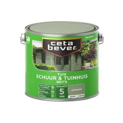 Cetabever Schuur en Tuinhuis Beits Dekkend Zijdeglans - Lindegroen - 2,5 liter