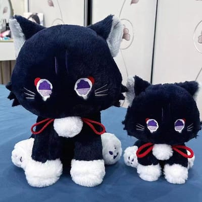 40cm Grande Peluche Mignonne Scaramouche Chat Genshin Impact Wanderer Animal de Compagnie Cosplay Oreiller Rempli Jouet Animal 40cm