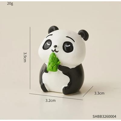 Jolie figurine de panda de dessin animé, décoration de maison, de bureau, cadeau d'anniversaire, accessoires de table de bureau, artisanat animalier en résine white