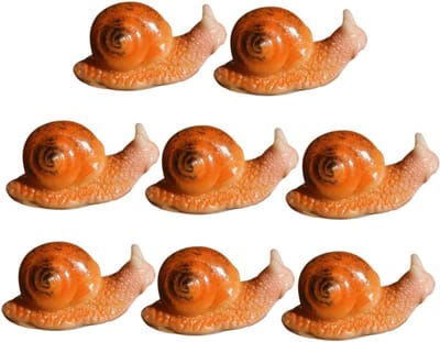 Mini Snail Beeldjes - Tuin Decoratie - Micro Landschap - Hars Materiaal - 8 Stuks - Diverse Kleuren