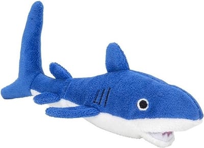 Nature planet haai knuffel - Blauw - stof/Pluche - 13 cm - baby speelgoed dieren - Haaien