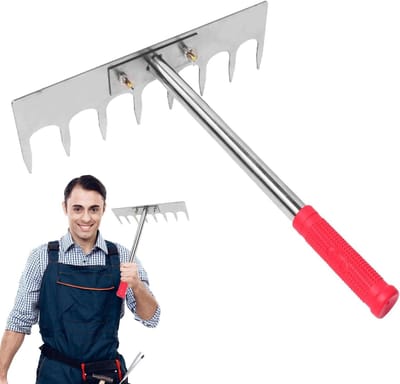 Mortel Rake - Tegel Rake - Tegels Leggen - Roestvrij Staal - 31.5 cm Handvat - Zilver