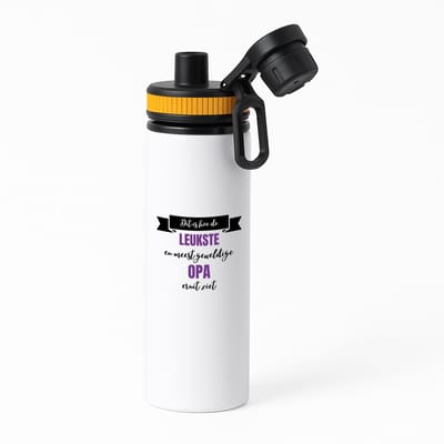 Hacebo® - Meest geweldige opa waterfles met draaidop oranje - Opa - beste opa - verjaardagscadeau - cadeau voor opa - kado - water fles - 850ML