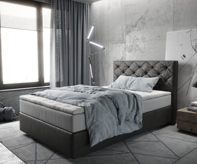 Boxspringbed Dream-Great Microvezel Antraciet Vintage 120x200 cm TFK Matras en Topper
