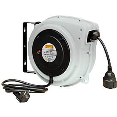 Kabelhaspel CEMO, kunststof, voor elektriciteit, gesloten, max. 15m, slanglengte 15m