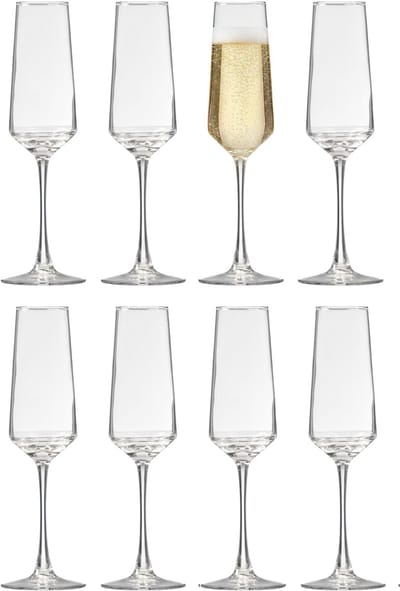 Vivalto Champagneglazen Luxe - 8x stuks - prosecco / cava glazen - 220 ml