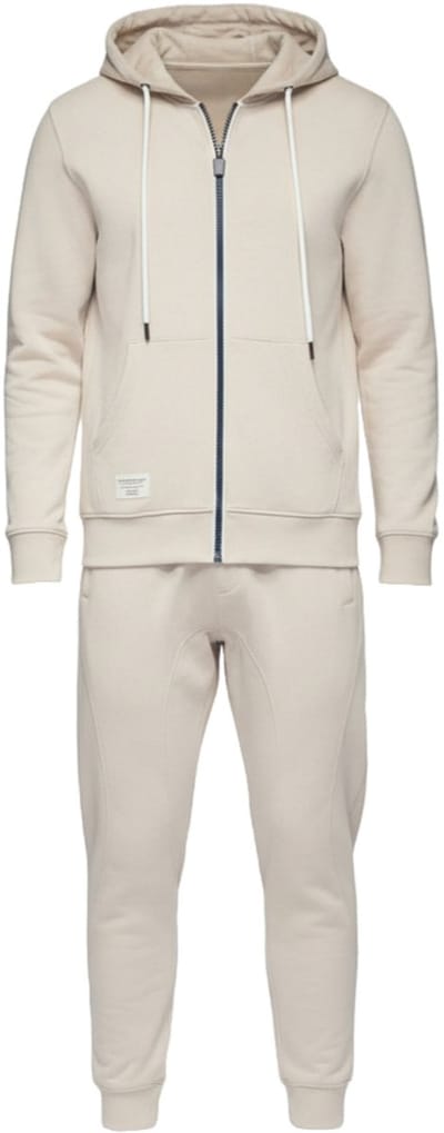 OMBRE Set - Katoen - Lange Mouw - Effen Lichtgrijs S