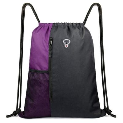 Grote Trekkoord Sporttas – 40x50 cm – Met Ritsvakken & Mesh Zijvak – Duurzaam & Machinewasbaar – Geschikt voor Gym, Reizen & Outdoor