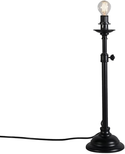 QAZQA kaso - Landelijke Tafellamp - 1 lichts - H 460 mm - Zwart - Woonkamer | Slaapkamer | Keuken