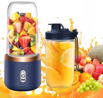 Blender To Go - Smoothie Maker - Mini Blender - 400ML draagbare blender - USB-oplaadbare mixer smoothie maker to go - staande mixer klein - voor het bereiden van milkshakes, sappen, smoothies - blauw