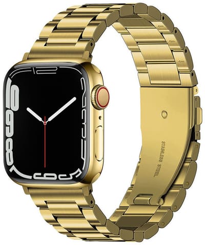 Compatibel met Apple Watch Bandjes 40mm 41mm 38mm Vrouwen Mannen, Metalen Apple Watch Armband Roestvrij Staal Band voor iwatch SE 1 2 3 Series 9 8 7 6 5 4 3 2 1, Goud