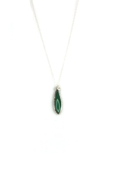 Heaven Eleven - jasseron ketting met groene agaat