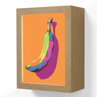 Wandlamp 15x20 cm - Oplaadbaar - Felle kleuren - Banaan - popart - Wandlampen binnen woonkamer - Slaapkamer lamp met kabel - Decoratieve nachtlamp - Vloerlamp snoer