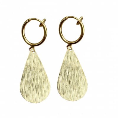 Klem oorbellen - geborsteld - goudkleur- geen gaatje- Charme Bijoux