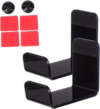 Hoofdtelefoon Hanger - Ophanghaak - Opbergen Accessoires - Stevig Acryl Materiaal - 4 Stuks - Zwart