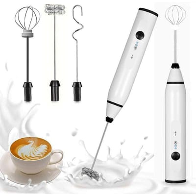 Mini Elektrische Handheld Melkopschuimer Elektrische Eierklopper Met USB Elektrische Klopper Mixer Voor Melkopschuimer Cappuccino wit