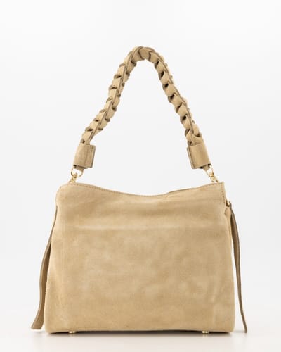 TAS - crossbody- Suede Bag - zandkleur