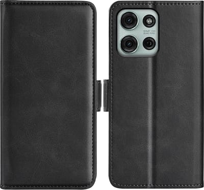 MobyDefend Hoesje - Geschikt voor Motorola Moto G75 - Luxe Wallet Book Case (Sluiting Zijkant) - Zwart