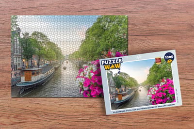 Puzzel Kleurrijke foto van de Prinsengracht van Amsterdam - Legpuzzel - Puzzel 1000 stukjes volwassenen
