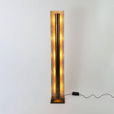 Holländer LED vloerlamp UTOPISTICO, goudkleurig, hoogte 174 cm, metaal