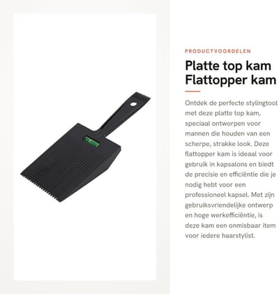 Dailygoods- Haarkam Platte Top - Flattopper Kam - Kappers Kam - Ergonomisch Design - Nauwkeurig Knippen - Gebruiksvriendelijk - Kapperskam