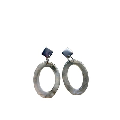 2 Love it LunaLoops - Oorbellen - Statement - Ovaal - Grijs Zilverkleurig
