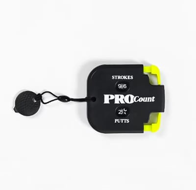 Actie4you® - Golf Score Teller - Golfaccessoires - Dubbele Wijzerplaat voor 2 Spelers - Scoreteller - Golf Slagen- & Putting Teller - Golfballen Golf Slagenteller - Zwart Geel