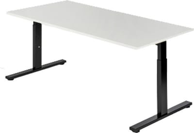 Presto R - Verstelbaar bureau - 140x80 - Wit - Zwart frame