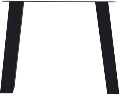 FLE - Stalen tafelpoot zwart trapezium 80 bij 10 cm en hoogte 72 cm (koker 10 x 10 cm)