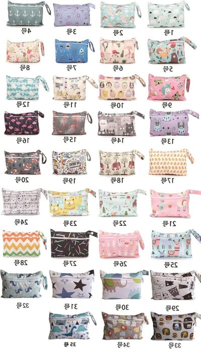 Nappy Bag - Wet Bag - Baby Verzorging - Dubbele Rits - 15 x 22.5 cm - Zwart