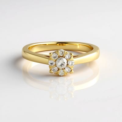 Cavill - Zilveren Ring - 925 Sterling Zilver Verguld - 0,189 Ct I2 Bruine Chocolade Diamant - Ronde Briljant Slijpsel - Luxe & Elegante Sieraden Dames