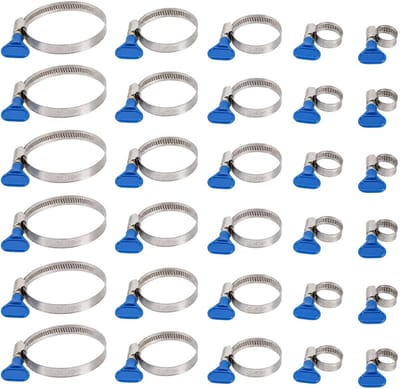 Dailygoods - Slangklemmen Set van 30 Stuks - Roestvrij Staal 10-70 mm