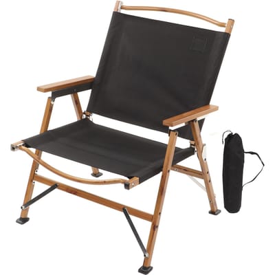 Chaise Pliante Portative avec Accoudoir Ultra Légère pour Pelouse Randonnée Plage Pêche Black