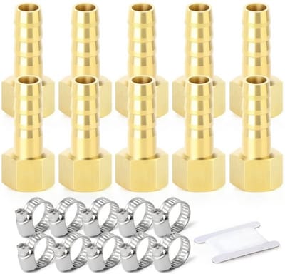 Allecto - 10 Stuks 10mm Od Barb Naar 3/8 inch Vrouwelijke Connectors