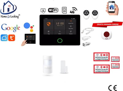 Draadloos alarmsysteem voor woning/camper/boot/caravan werkt met wifi en sim kaart en met spraakgestuurde apps. (Nederlands of Frans stem en tekst) ST01A