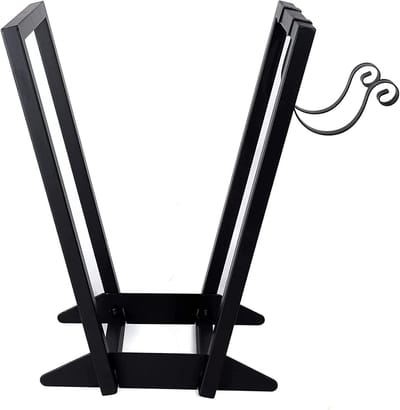 Houthok - Houtopslag Steller - Haardhout Opslag - Stevig Stalen Frame - 21 X 11 X 32 Inch - Zwart