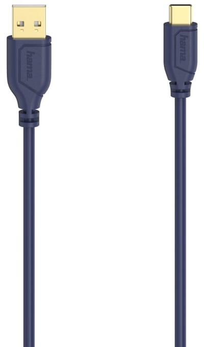 Hama USB-C-kabel Flexi-Slim USB 2.0 480 Mbit/s Blue Depths 0,75 M
