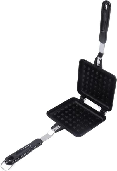 Wafelbakpan Aluminium - Wafelijzer Pot - Ontbijt Koken - Gelijkmatige Warmte - 35x145 cm - Zwart