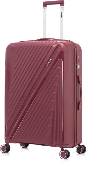 TRALEX - Horizon - Handbagage - 42L - 56x40x22cm - Polypropyleen - Harde schaal - TSA-slot - Lichtgewicht - Flexibel - Duurzaam - Stille (rubberen) wielen - Dubbele Spinner-wielen - Bordeaux Rood