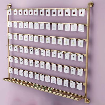 Sieraden organizer - Opbergrek - Sieraden presenteren - Verstelbare haken - 120 cm hoogte - Goud