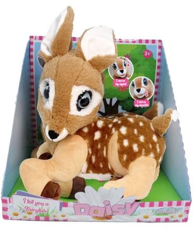Pluche Daisy met glitterogen, vertelt verhaaltjes - NL.