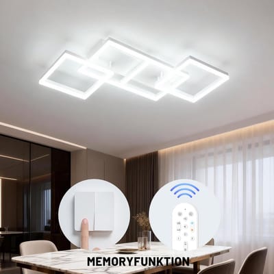 ANTENLICHT - LED Plafondlamp Wit - Plafonniere - Modern - Binnenverlichting-Dimbaar 3 staps - Hal slaapkamer lamp 3000K-6500K - 7200LM - 75W - Met Afstandsbediening