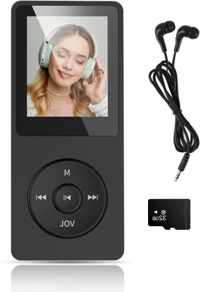 Draagbare Muziekspeler - Digitale MP3 - Muziek Luisteren - Geïntegreerde Luidspreker - 32GB Opslag - Zwart