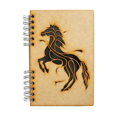 Duurzaam Houten Notitieboek – KOMONI – Black Horse – Gerecycled papier – Navulbaar – PAA5B